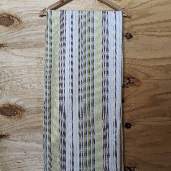 DASH & ALBERT 100% Cotton Area Rug 60x72 Indoor Outdoor Green Brown Striped Mat - Picture 1 of 4